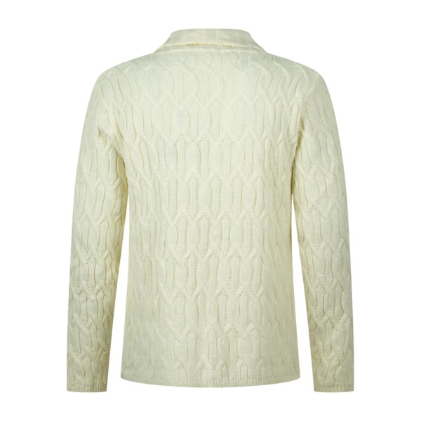 Daniele Alessandrini - Cardigan bianco con lavorazione a trecce in misto lana