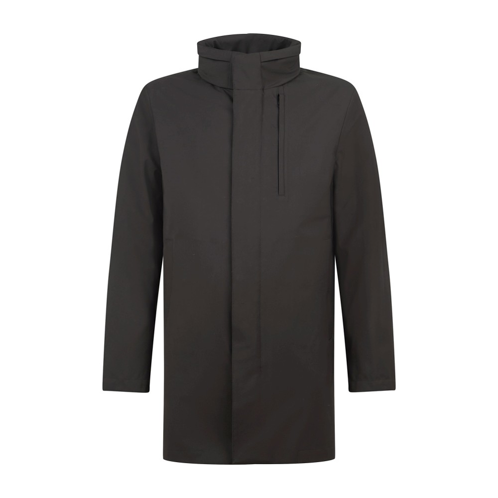 DUNO - Impermeabile Blake z marrone in tessuto tecnico 3 layer per uomo |