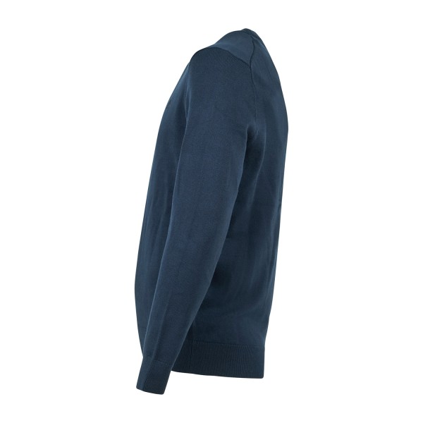 Timberland - Maglioncino girocollo blu in cotone logo ricamato regular fit per