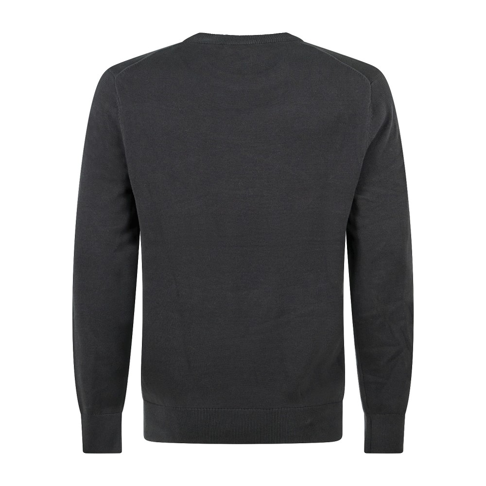 Timberland - Maglioncino girocollo nero in cotone logo ricamato regular fit per