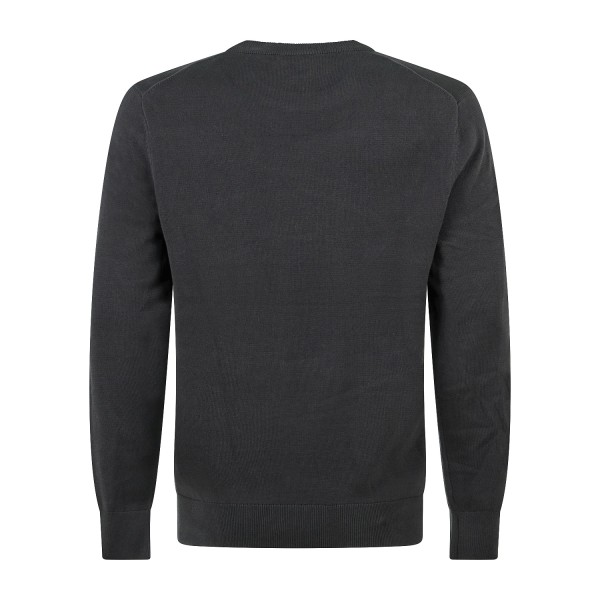 Timberland - Maglioncino girocollo nero in cotone logo ricamato regular fit per