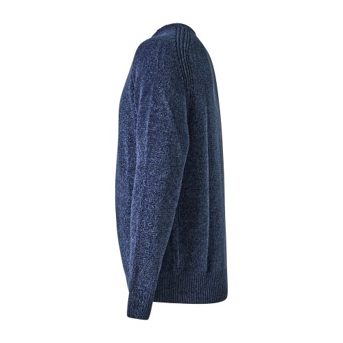 Barbati - Maglione girocollo blu in ciniglia regular fit per uomo | ma-b251p 2
