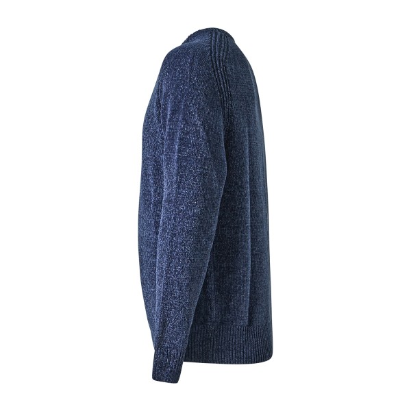 Barbati - Maglione girocollo blu in ciniglia regular fit per uomo | ma-b251p
