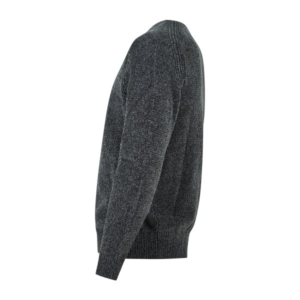 Barbati - Maglione girocollo grigio in ciniglia regular fit per uomo | ma-b251p