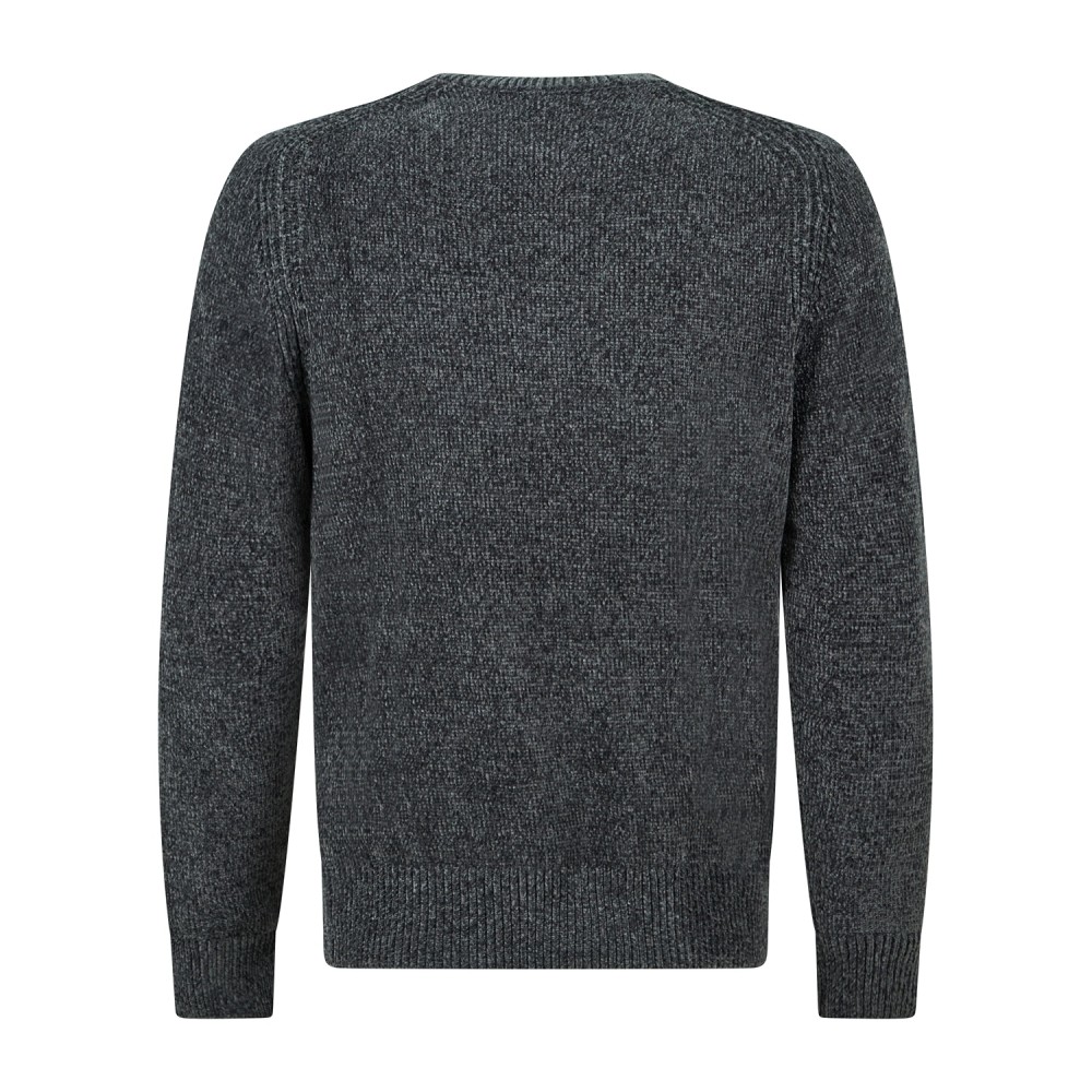Barbati - Maglione girocollo grigio in ciniglia regular fit per uomo | ma-b251p