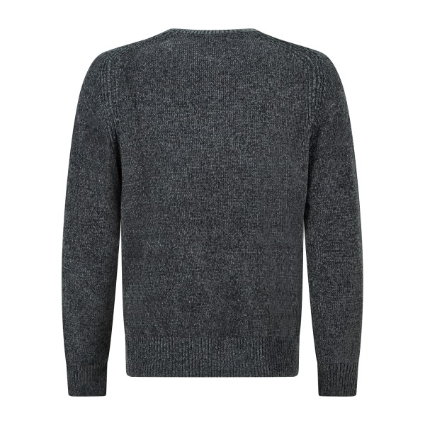 Barbati - Maglione girocollo grigio in ciniglia regular fit per uomo | ma-b251p