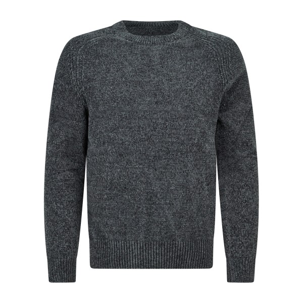 Barbati - Maglione girocollo grigio in ciniglia regular fit per uomo | ma-b251p
