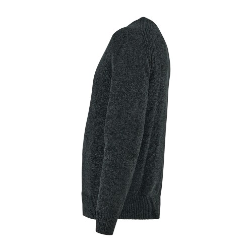 Barbati - Maglione girocollo nero in ciniglia regular fit per uomo | ma-b251p 2