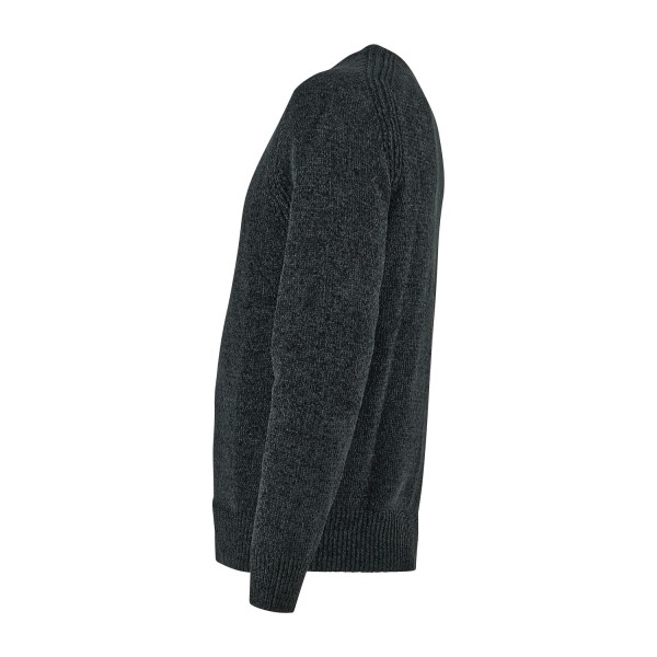 Barbati - Maglione girocollo nero in ciniglia regular fit per uomo | ma-b251p