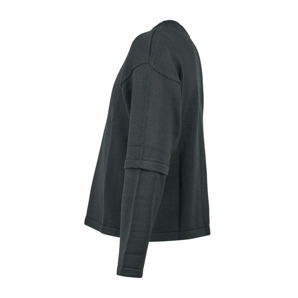 Marsem - Maglione girocollo nero in lana merinos crop fit per uomo | mrsm236