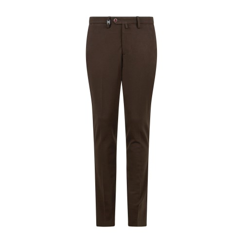 Barbati - Pantalone Cyrus marrone in jersey slim fit per uomo | p-cyrus-s