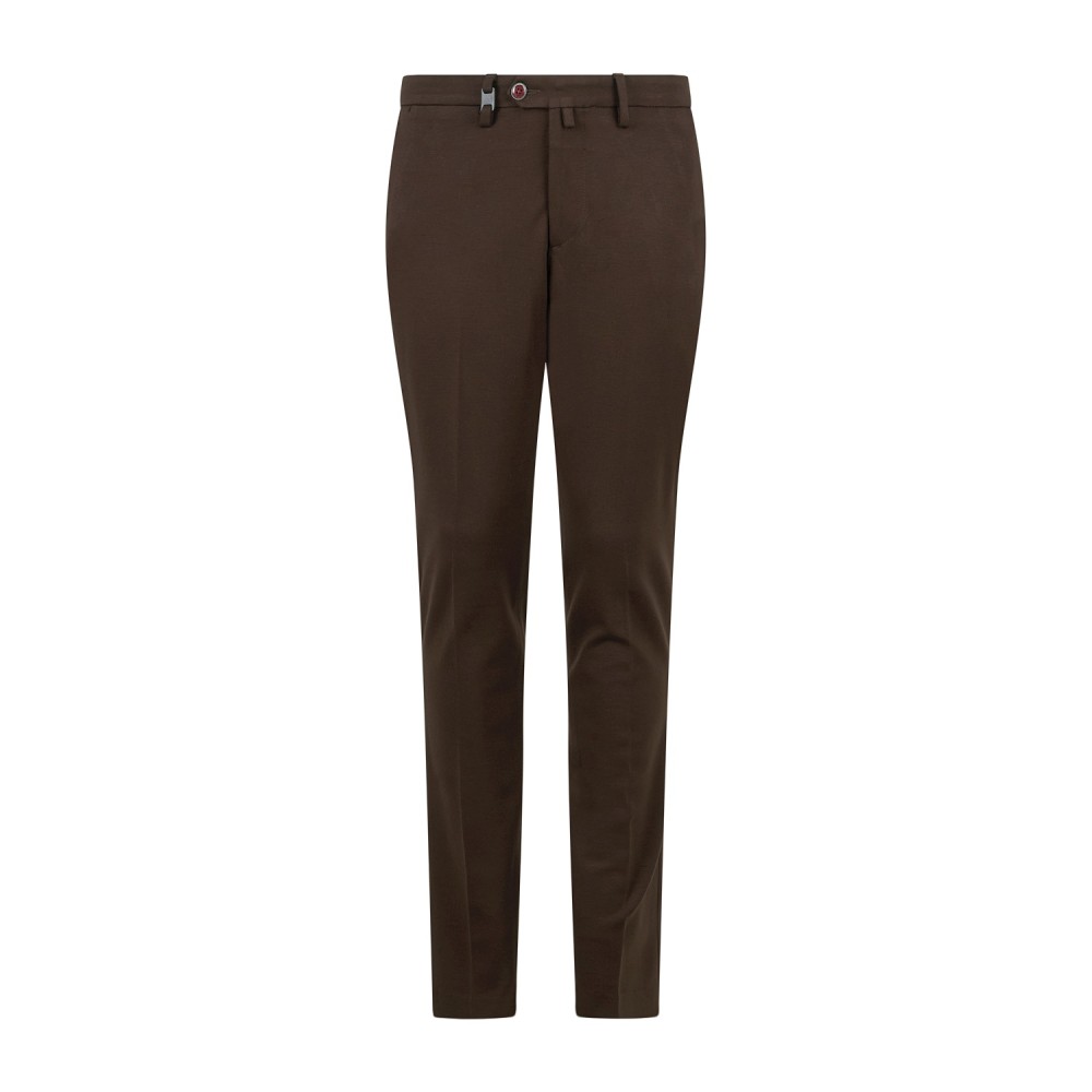 Barbati - Pantalone Cyrus marrone in jersey slim fit per uomo | p-cyrus-s