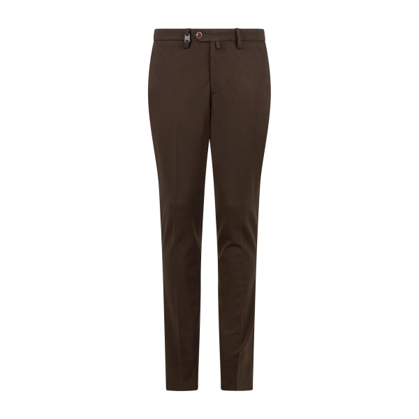 Barbati - Pantalone Cyrus marrone in jersey slim fit per uomo | p-cyrus-s