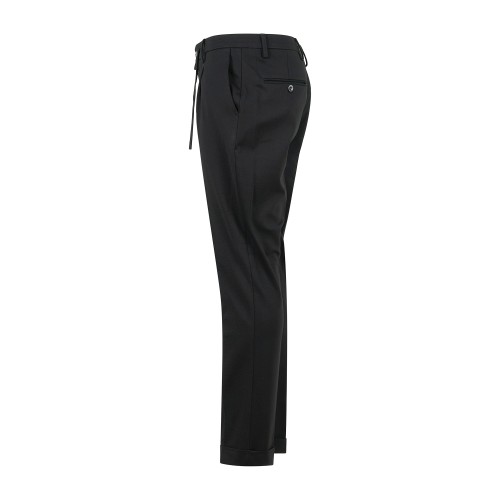 Barbati - Pantalone Gregory nero in jersey con pence e coulisse low crotch fit 2