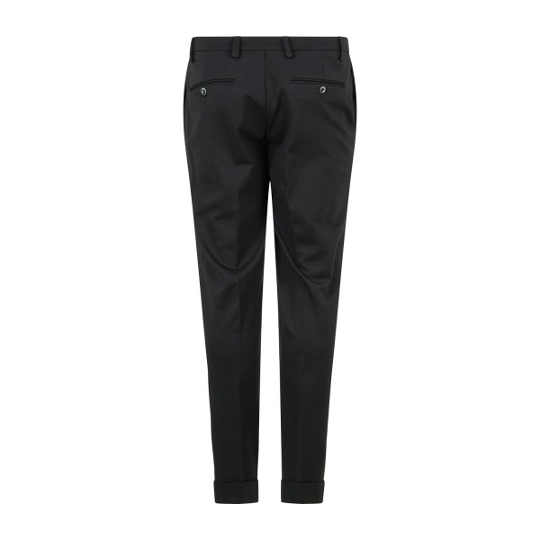 Barbati - Pantalone Gregory nero in jersey con pence e coulisse low crotch fit