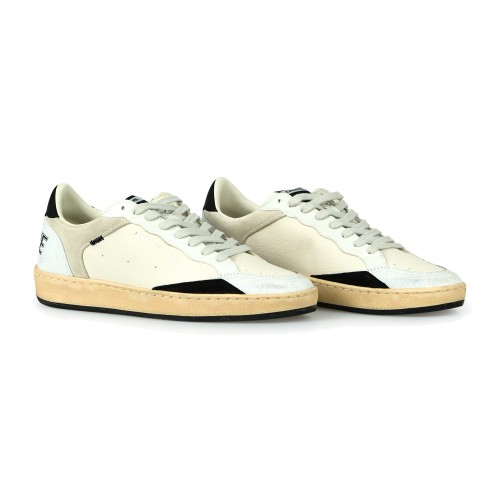 Crime London - Sneakers Chelsea bianca in pelle con dettagli in suede per uomo 2