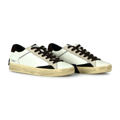 Crime London - Sneakers Distressed bianca in pelle con dettagli in suede per 2