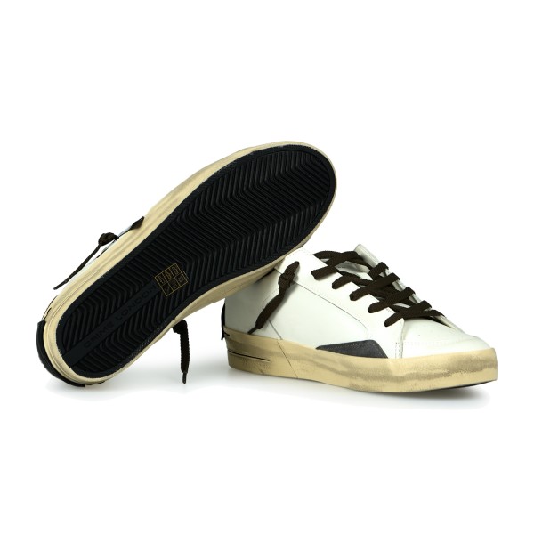 Crime London - Sneakers Skate bianca in pelle con dettagli in suede per uomo |