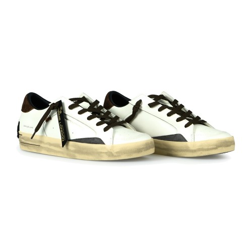 Crime London - Sneakers Skate bianca in pelle con dettagli in suede per uomo | 2