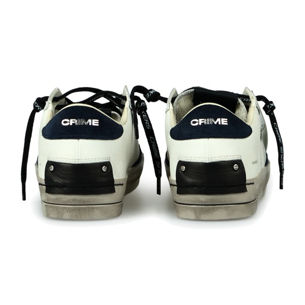 Crime London - Sneakers Skate bianca in pelle con dettagli in suede per uomo |