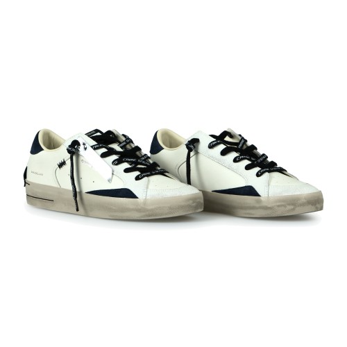 Crime London - Sneakers Skate bianca in pelle con dettagli in suede per uomo | 2