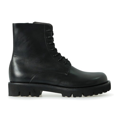 Morgillo - Stivaletto nero in pelle con full zip per uomo | 911/13 freddie