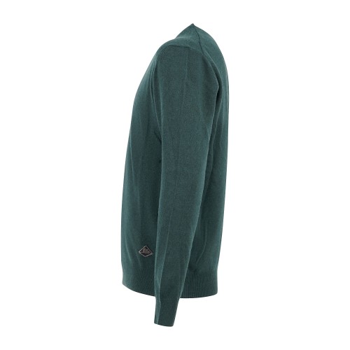 Roy Roger's - Maglione girocollo verde in lana e cashmere per uomo | 2