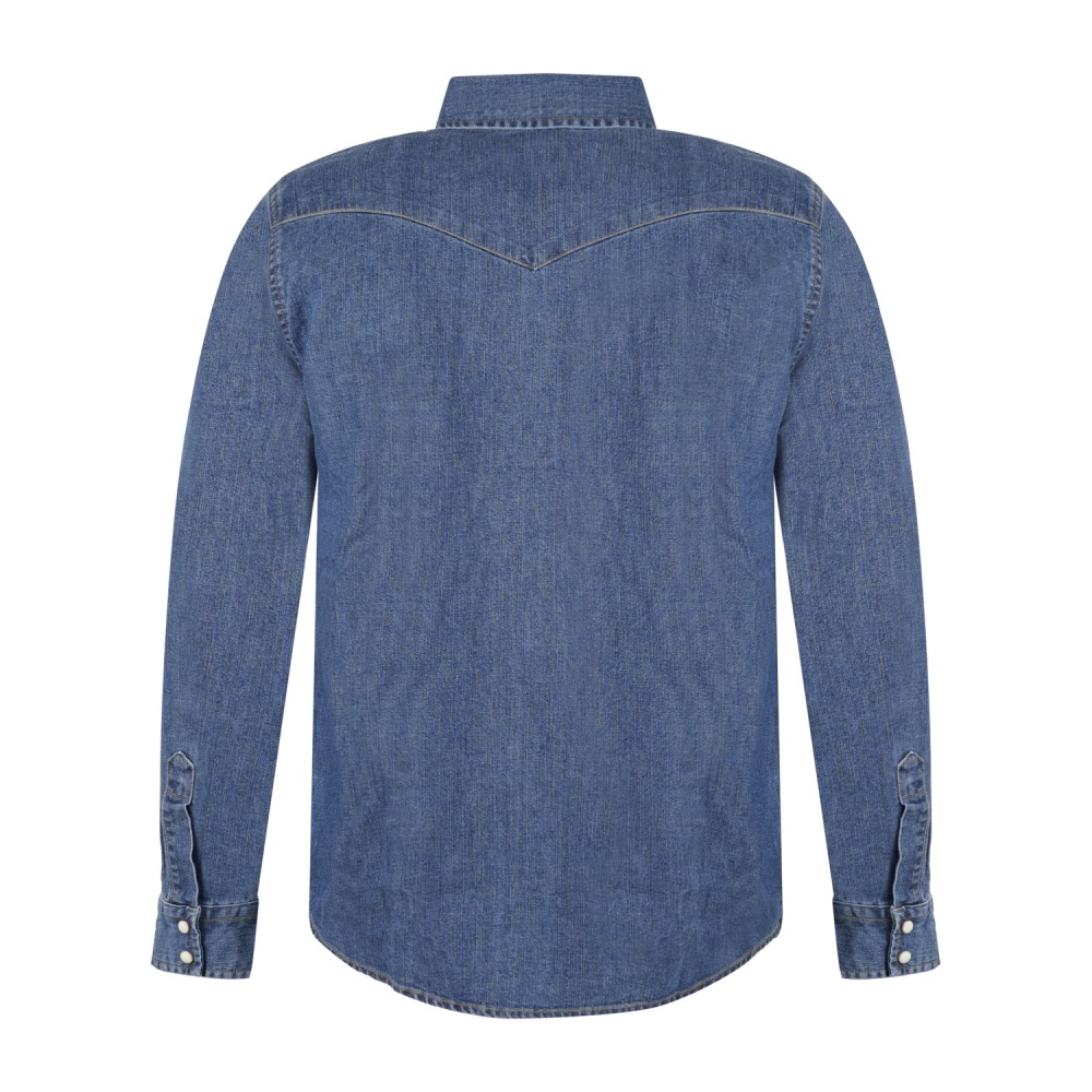 Roy Roger's - Camicia Bruce in jeans denim medio manica lunga con tasche sul