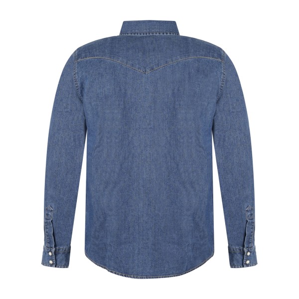 Roy Roger's - Camicia Bruce in jeans denim medio manica lunga con tasche sul