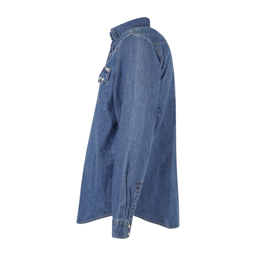 Roy Roger's - Camicia Bruce in jeans denim medio manica lunga con tasche sul
