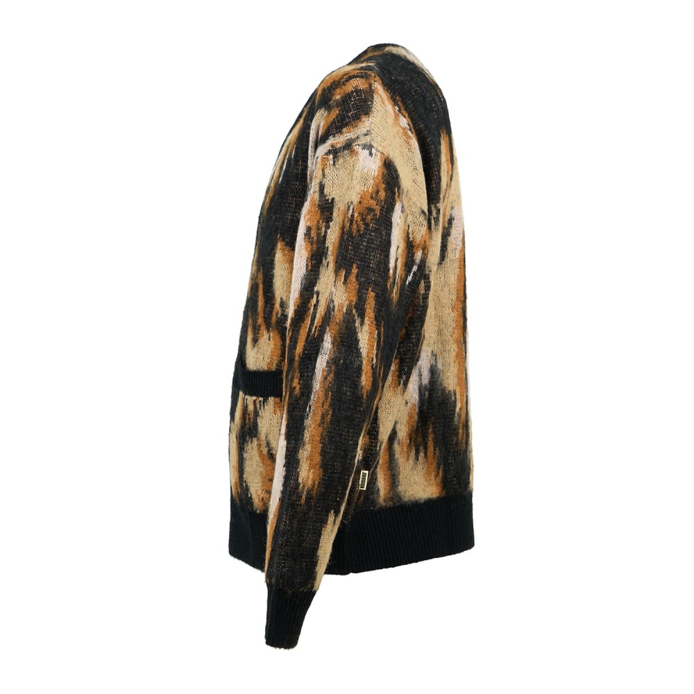 Woodbird - Cardigan multicolor in misto lana fantasia camouflage relaxed fit