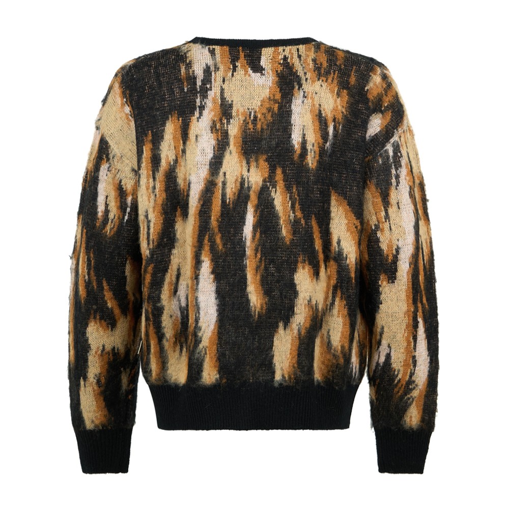 Woodbird - Cardigan multicolor in misto lana fantasia camouflage relaxed fit