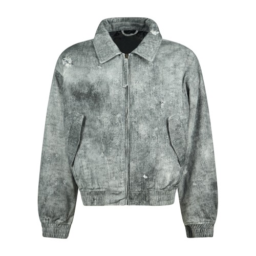 Woodbird - Giubbotto grigio in cotone a fantasia relaxed fit per uomo |