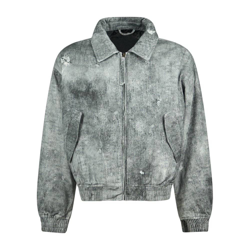Woodbird - Giubbotto grigio in cotone a fantasia relaxed fit per uomo |