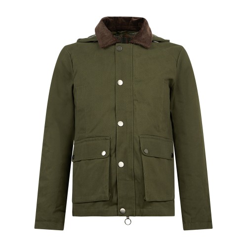 Markup - Giubbotto verde con cappuccio in cotone con imbottitura removibile per