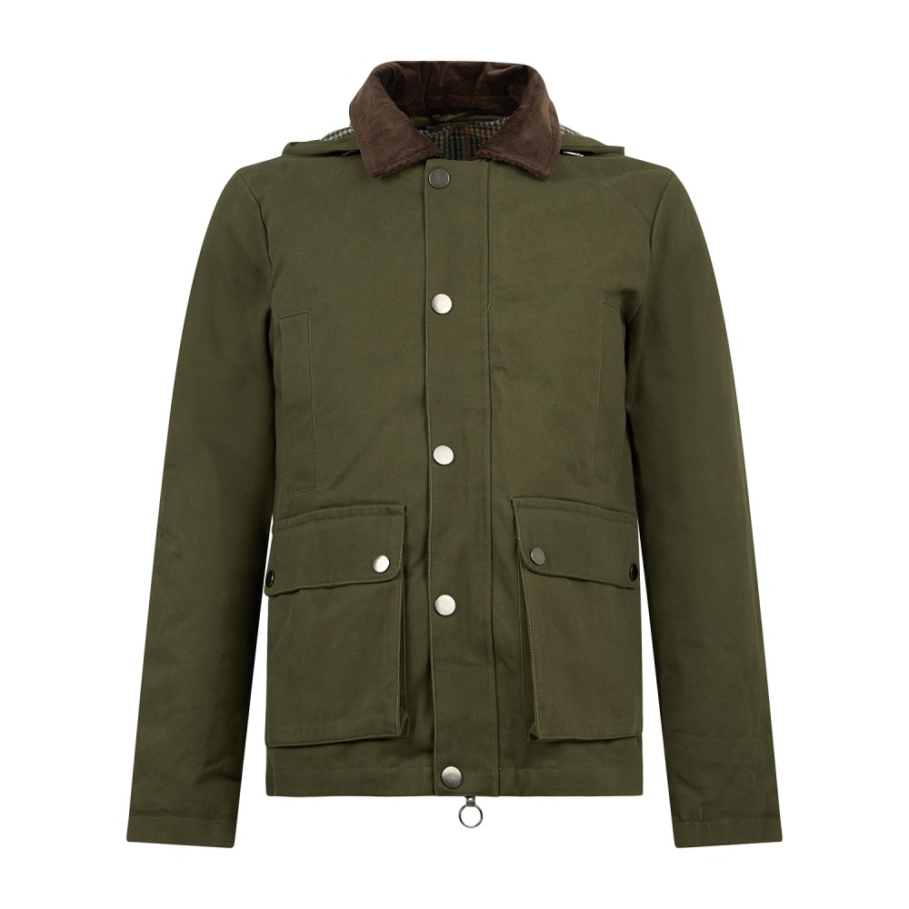 Markup - Giubbotto verde con cappuccio in cotone con imbottitura removibile per