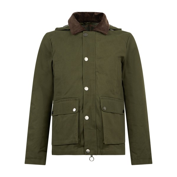 Markup - Giubbotto verde con cappuccio in cotone con imbottitura removibile per