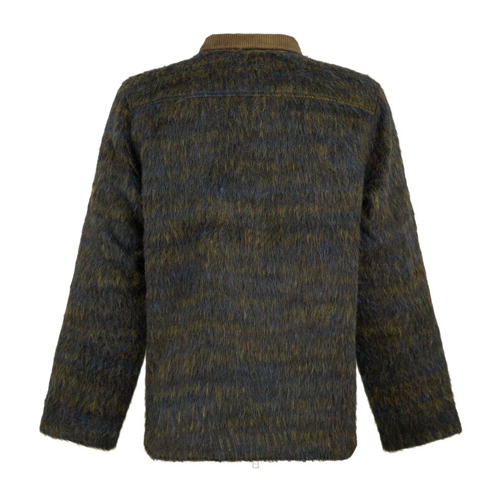 Woodbird - Giubbotto verde in misto lana a fantasia hairy relaxed fit per uomo