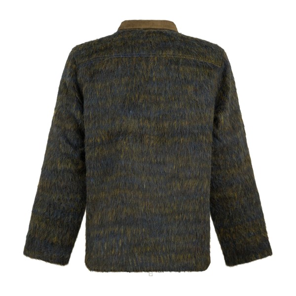 Woodbird - Giubbotto verde in misto lana a fantasia hairy relaxed fit per uomo