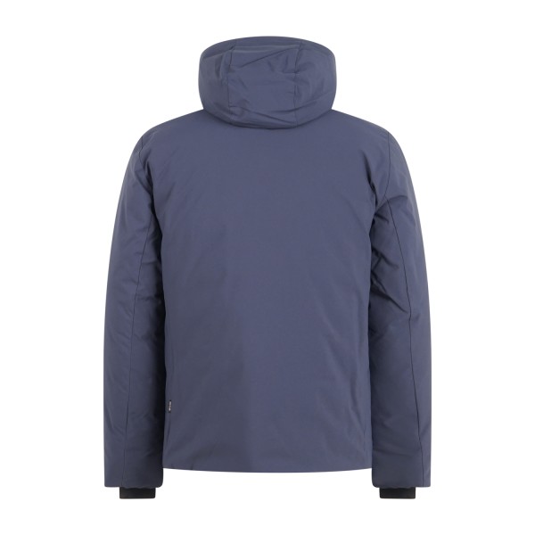 Save The Duck - Giubbotto con cappuccio blu Obione in tessuto tecnico per uomo