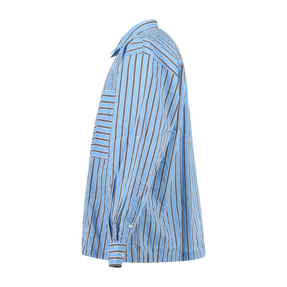 I'm Brian - Camicia celeste a righe con taschino sul petto per uomo | ca3841