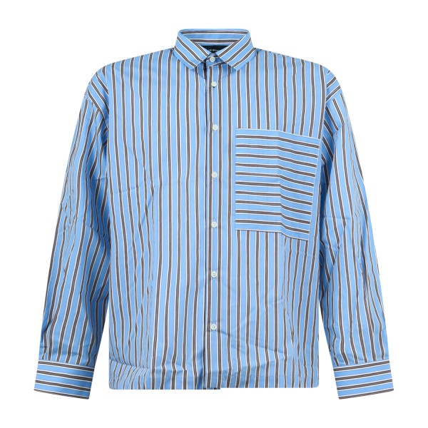 I'm Brian - Camicia celeste a righe con taschino sul petto per uomo | ca3841