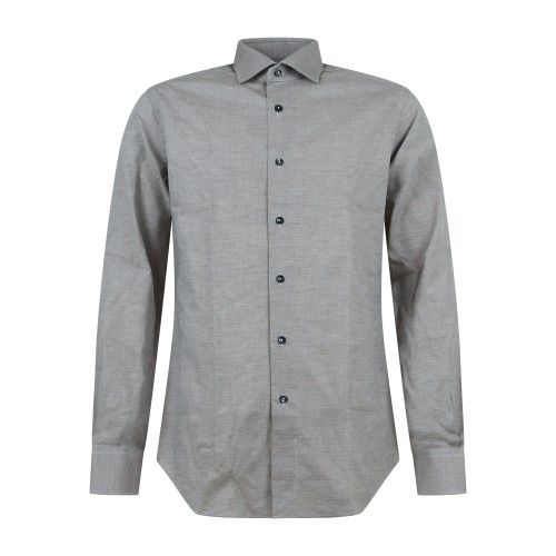 Xacus - Camicia marrone travel shirt in cotone tailor fit per uomo | wf558ml