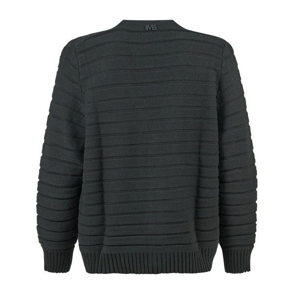 I'm Brian - Cardigan nero con lavorazioni a righe e rotture per uomo | ma3803