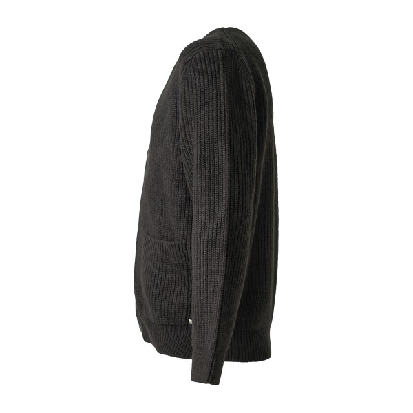 Markup - Cardigan nero in lana con lavorazione a maglia inglese per uomo |