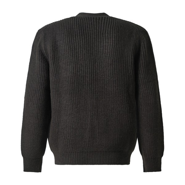 Markup - Cardigan nero in lana con lavorazione a maglia inglese per uomo |