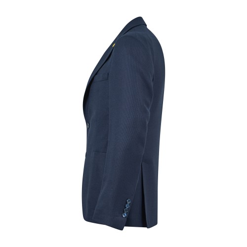 Alessandro Gilles - Giacca blu monopetto in lana tessuto Angelico per uomo | 2