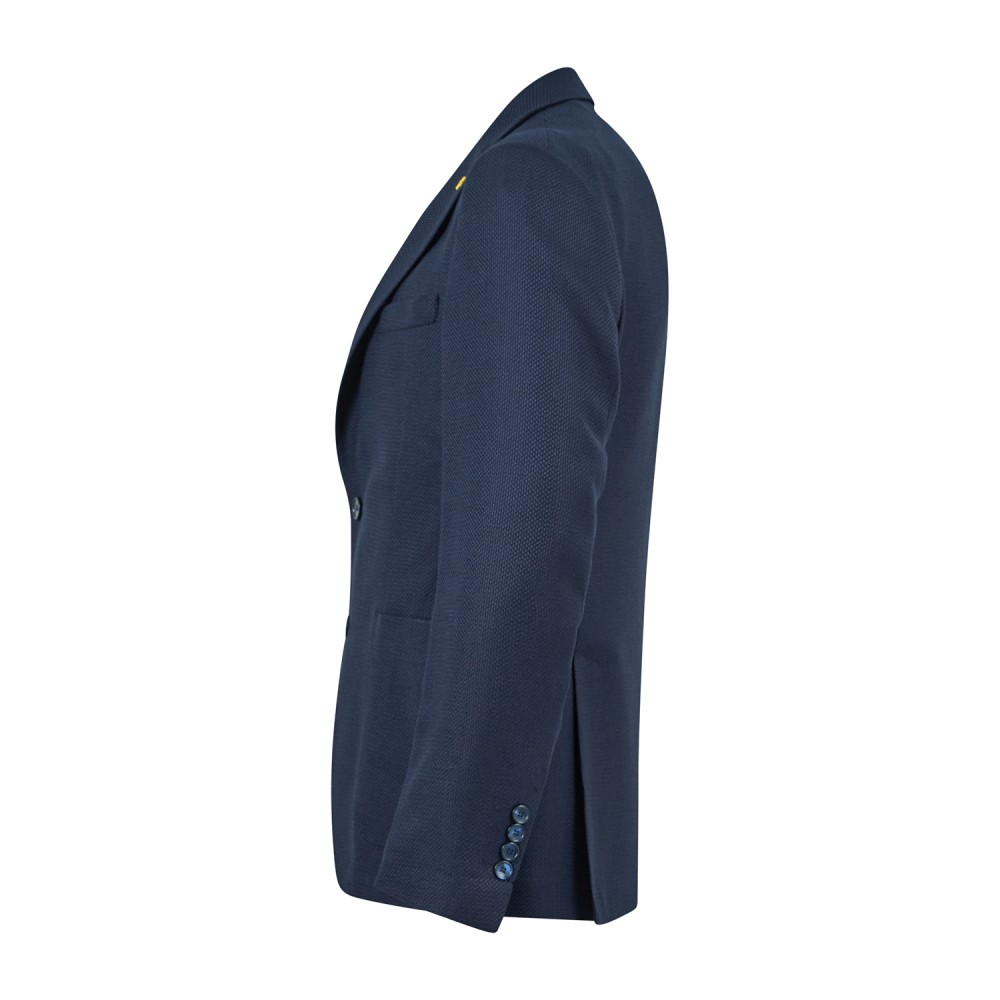 Alessandro Gilles - Giacca blu monopetto in lana tessuto Angelico per uomo |