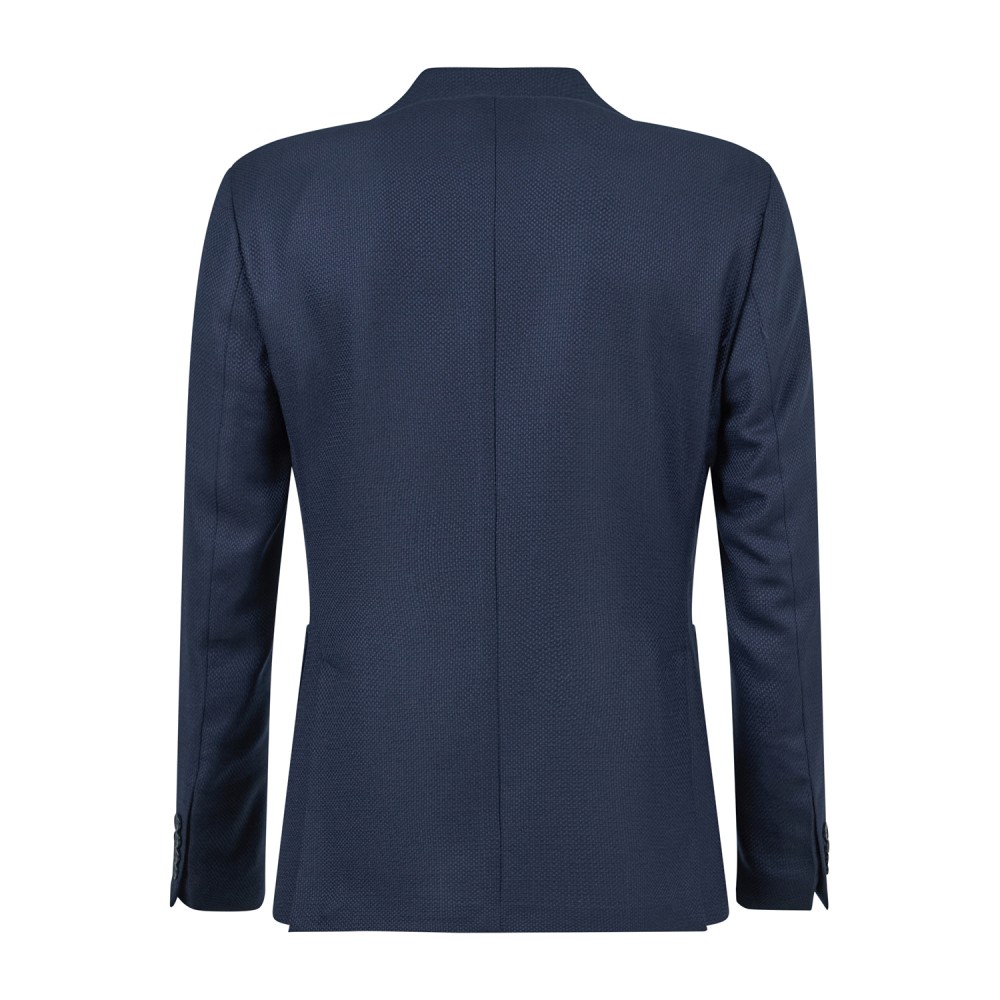 Alessandro Gilles - Giacca blu monopetto in lana tessuto Angelico per uomo |