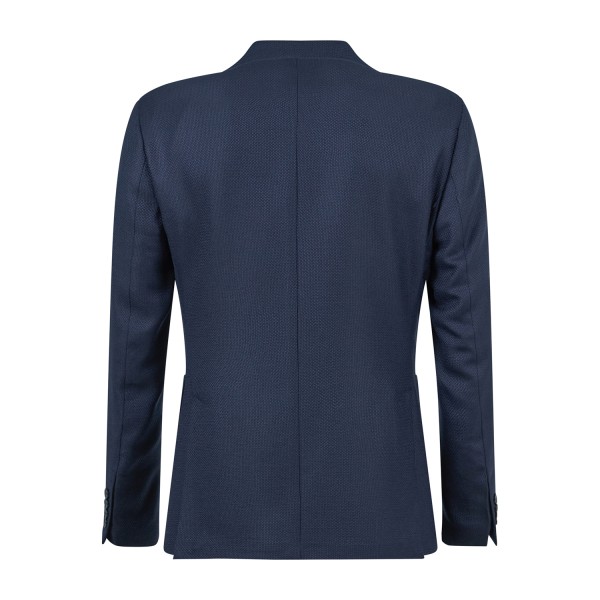 Alessandro Gilles - Giacca blu monopetto in lana tessuto Angelico per uomo |